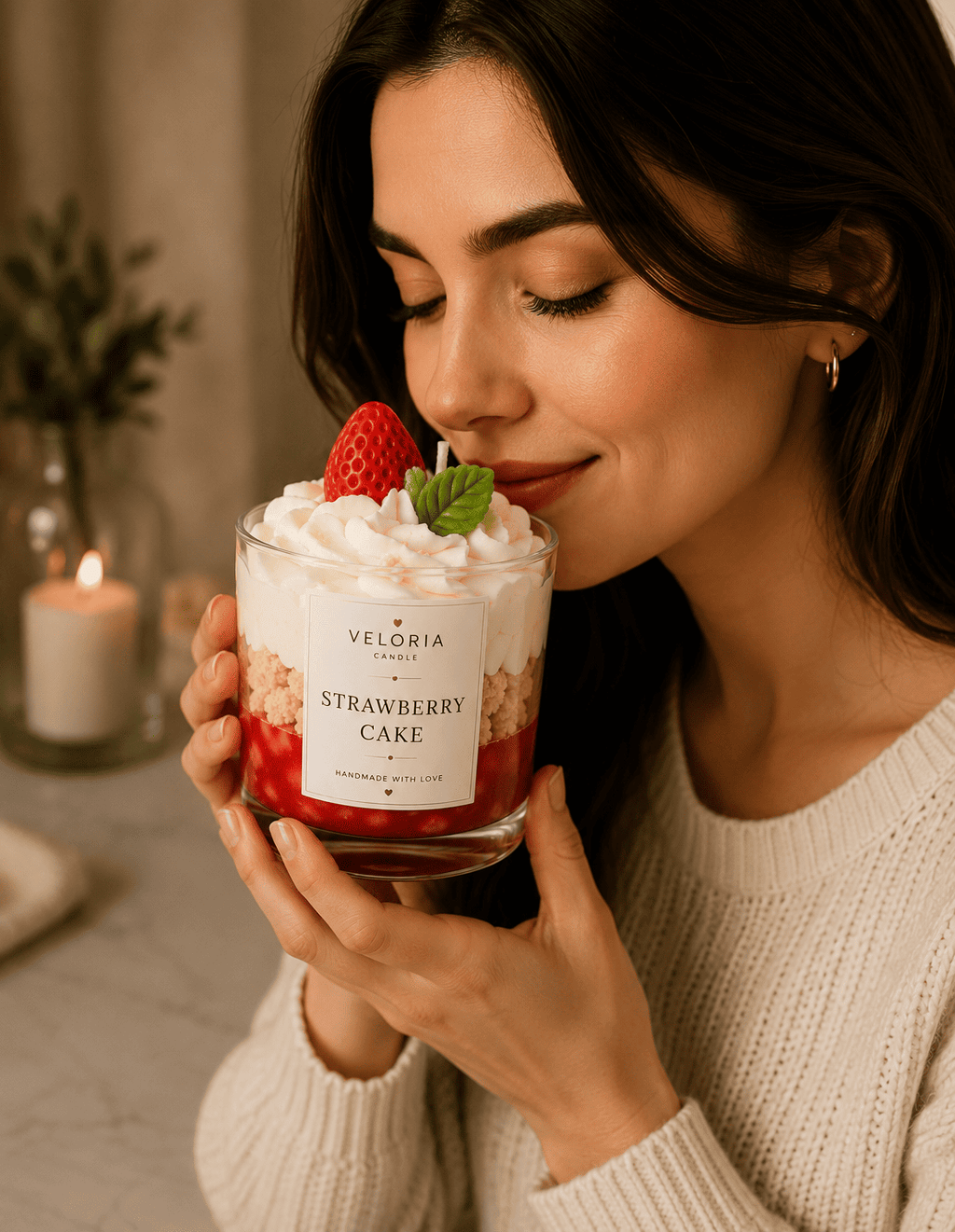 Dessertkerze Strawberry Cake