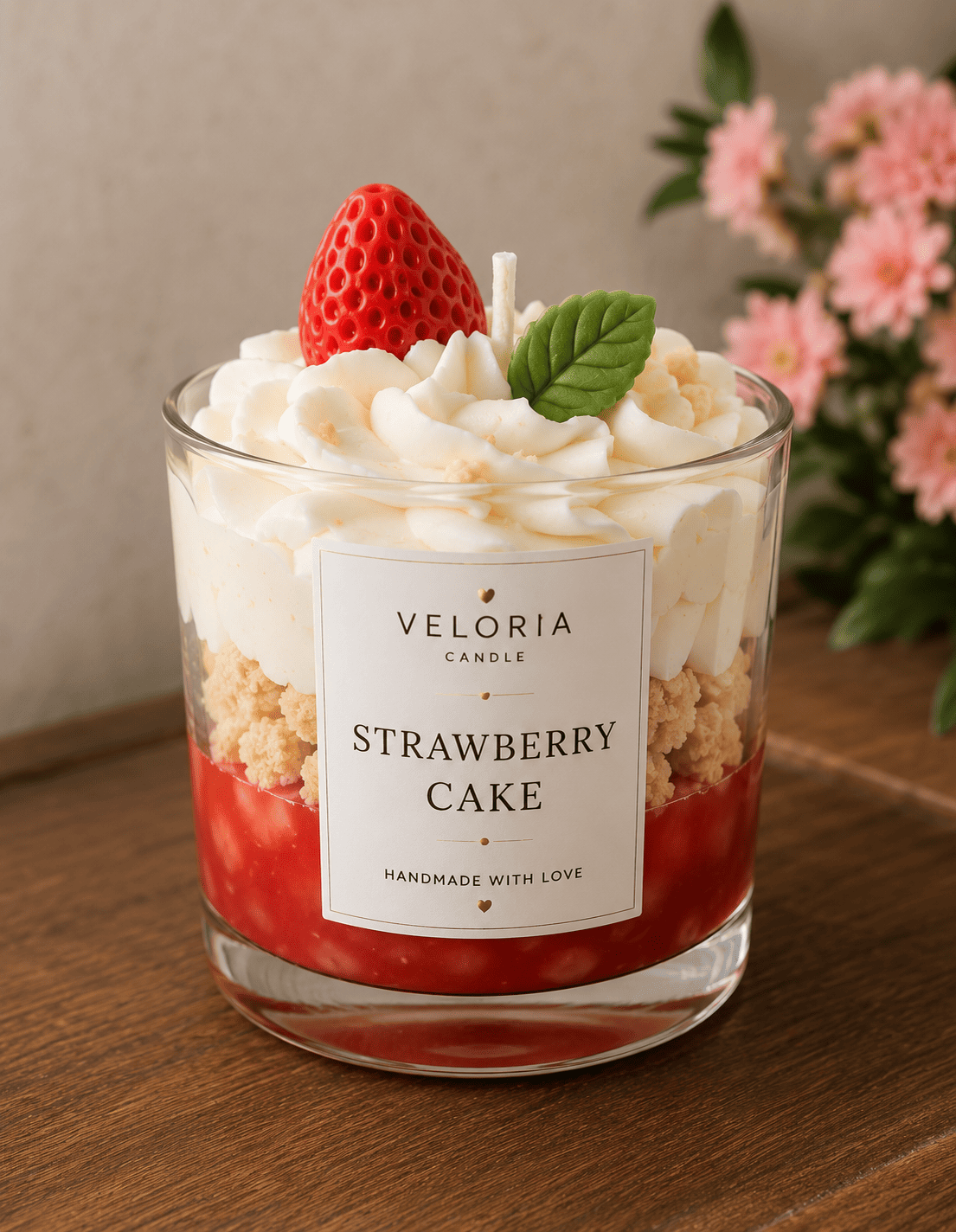 Dessertkerze Strawberry Cake