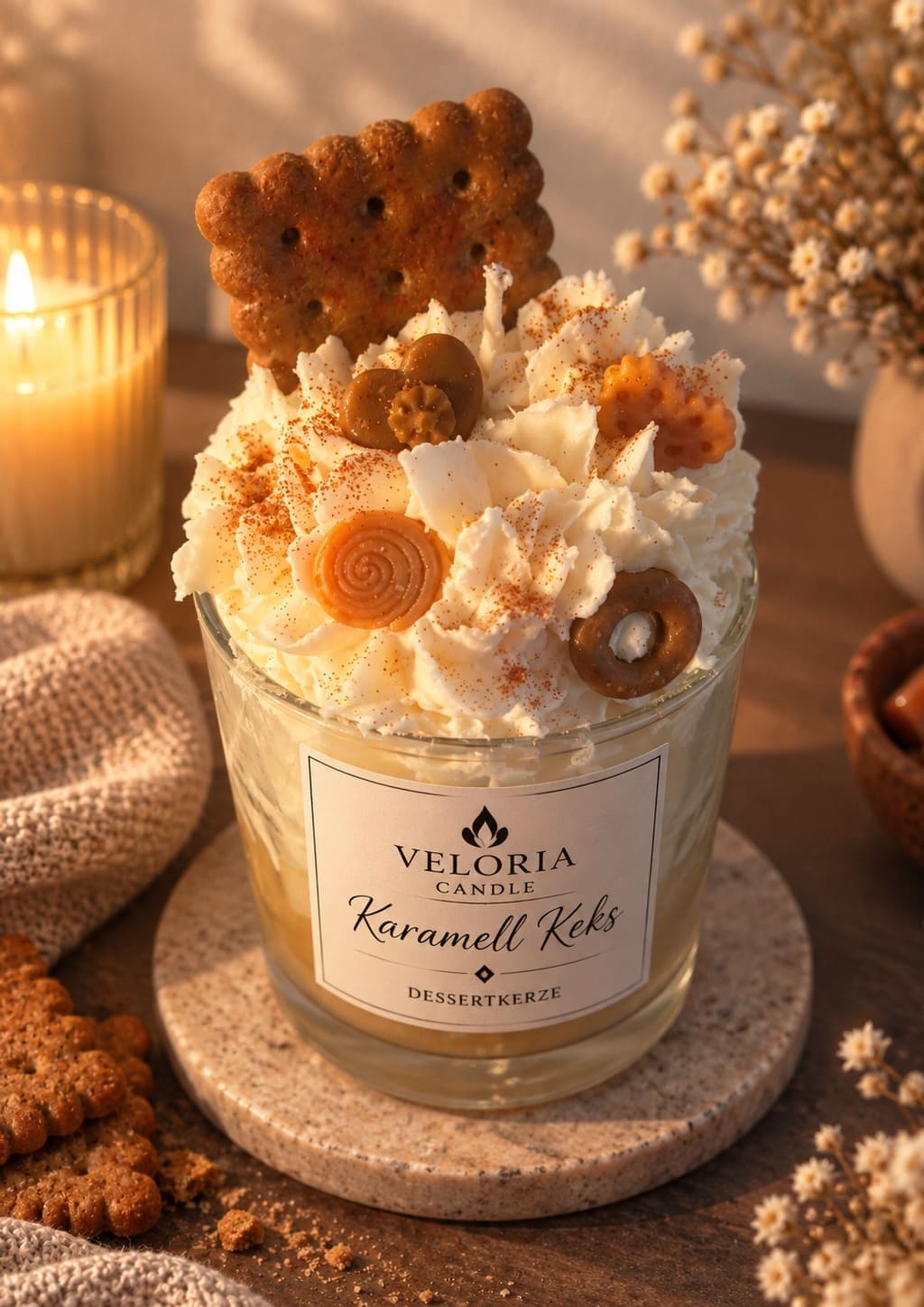 Karamell Keks Dessertkerze