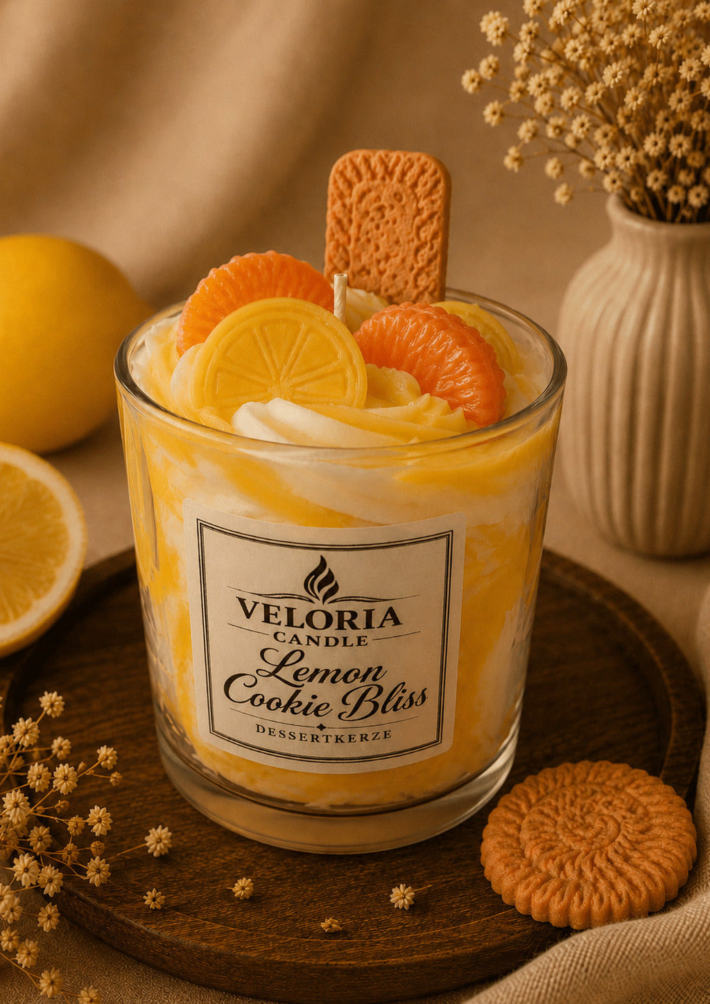 Zitronen Dessertkerze Lemon Cookie Bliss – Duftkerze