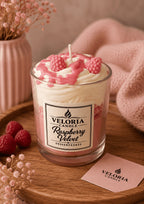 Himbeer Dessertkerze „Raspberry Velvet“ – Handgemachte Duftkerze